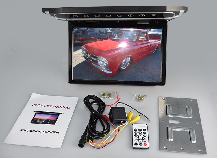 STROPNÍ LCD MONITOR 12,1" ČERNÝ S HDMI/MICROSD/IR/FM, ULTRA TENKÝ