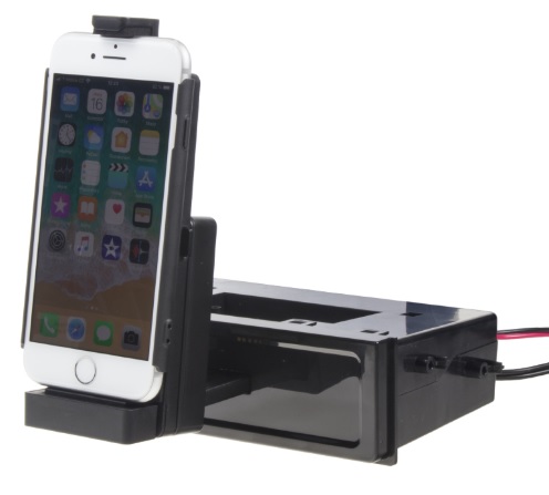 UNIVERZÁLNÍ PLASTOVÁ PŘIHRÁDKA DO OTVORU DIN S DRŽÁKEM NA IPHONE 5/5S/5C/6/6S/7/8/X/Xs