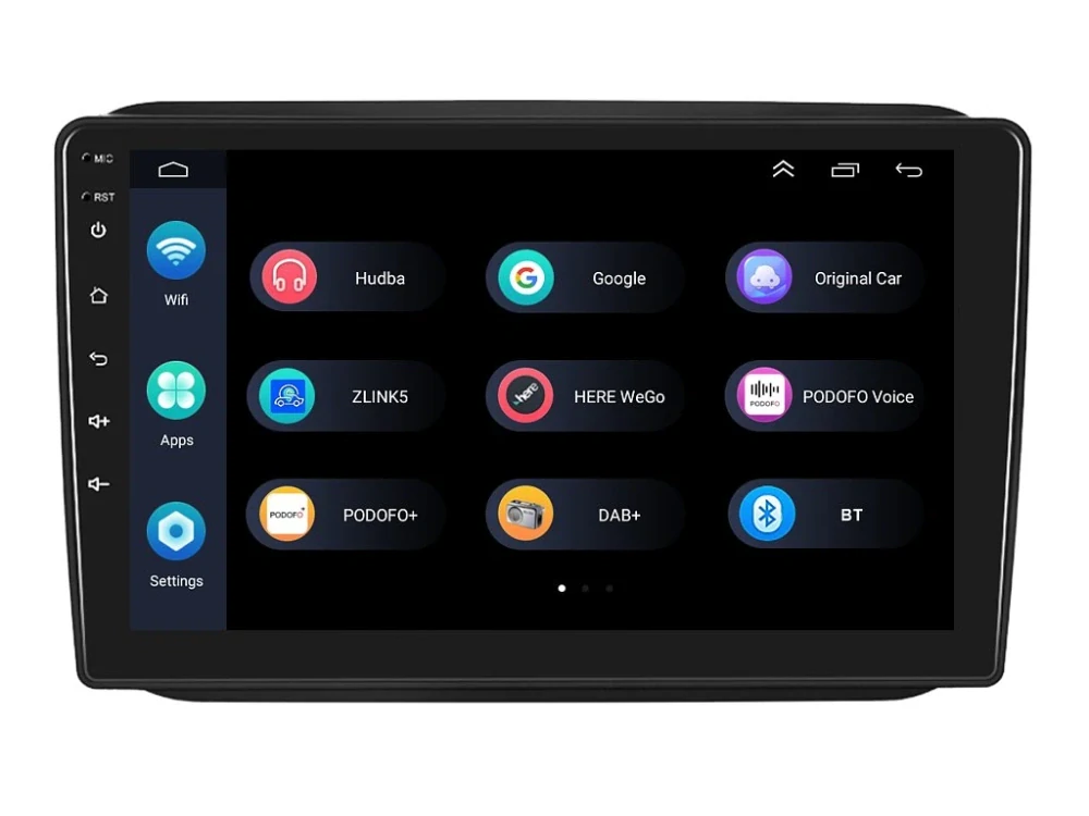 PODOFO 2DIN AUTORÁDIO PEV05 ANDROID, ŠKODA FABIA II / ROOMSTER