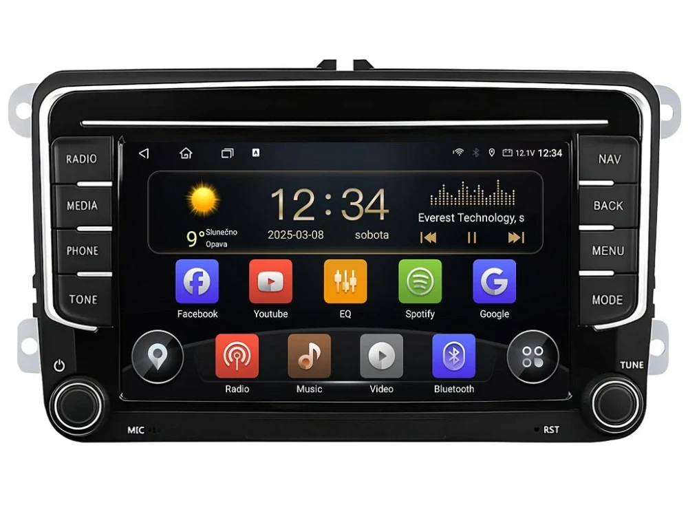 ISUDAR 2DIN AUTORÁDIO T72-VW0702 ANDROID S GPS