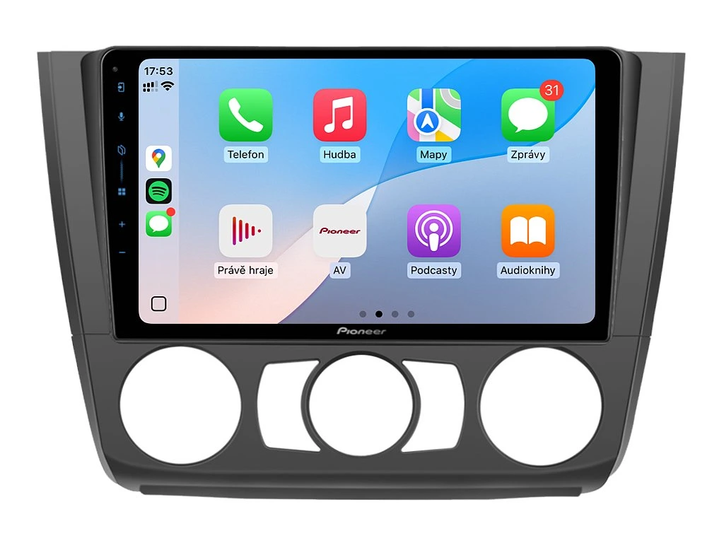 PIONEER 2DIN AUTORÁDIO SPH-PF97BT, BMW E81 / E82 / E87 / E88 S MANUÁLNÍ KLIMATIZACÍ