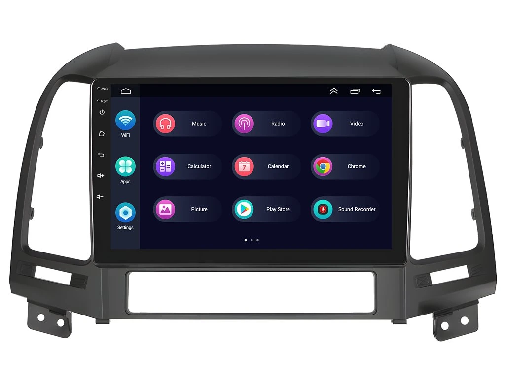 PODOFO 2DIN AUTORÁDIO PEV19 ANDROID, HYUNDAI SANTA FE II