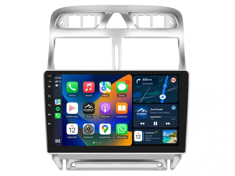 ISUDAR 2DIN AUTORÁDIO Q74X-IEV108 ANDROID, PEUGEOT 307