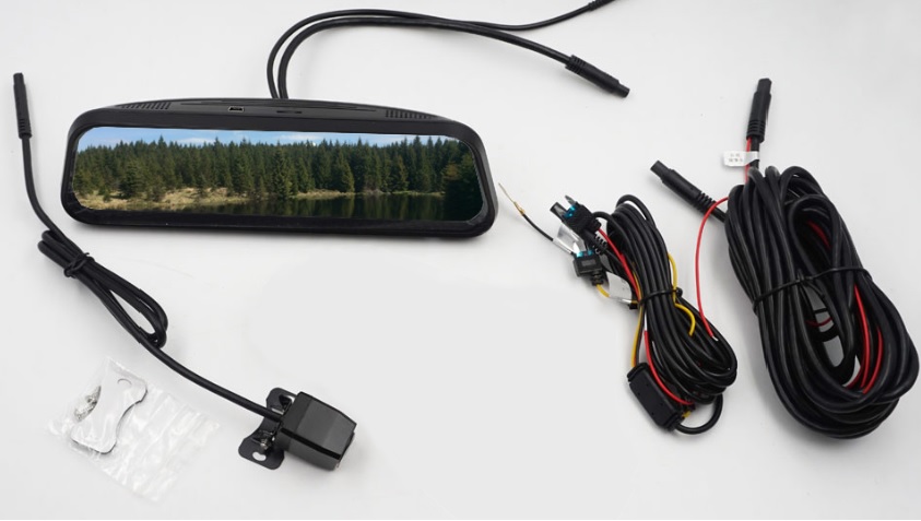 LCD MONITOR 8,5" S DUAL DVR KAMEROU V ZRCÁTKU PRO OEM MONTÁŽ