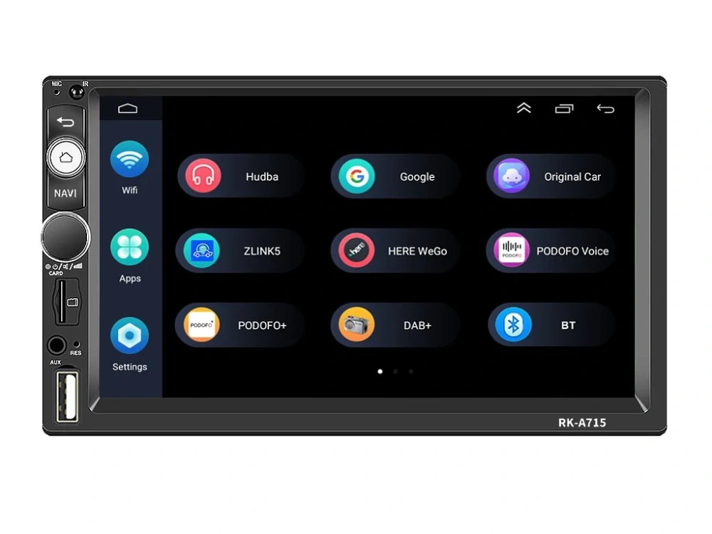PODOFO 2DIN AUTORÁDIO RK-A715 ANDROID