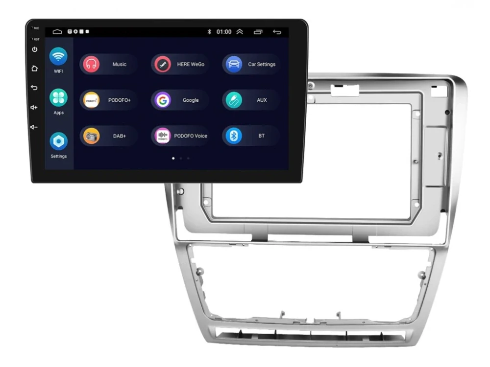 PODFO 2DIN AUTORÁDIO PEV01 ANDROID, ŠKODA OCTAVIA II