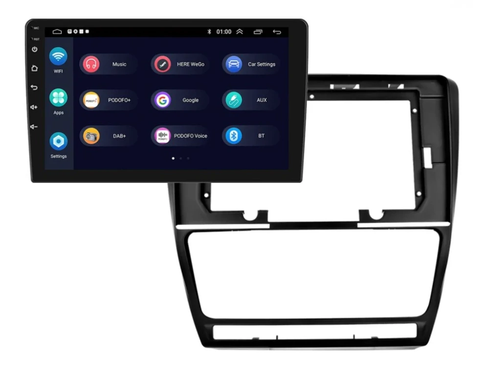 PODOFO 2DIN AUTORÁDIO PEV07 ANDROID, ŠKODA OCTAVIA II