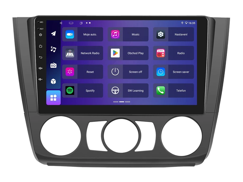 Isudar 2DIN autorádio T68B-IEV34 Android, BMW E81 / E82 / E87 / E88 S MANUÁLNÍ KLIMATIZACÍ