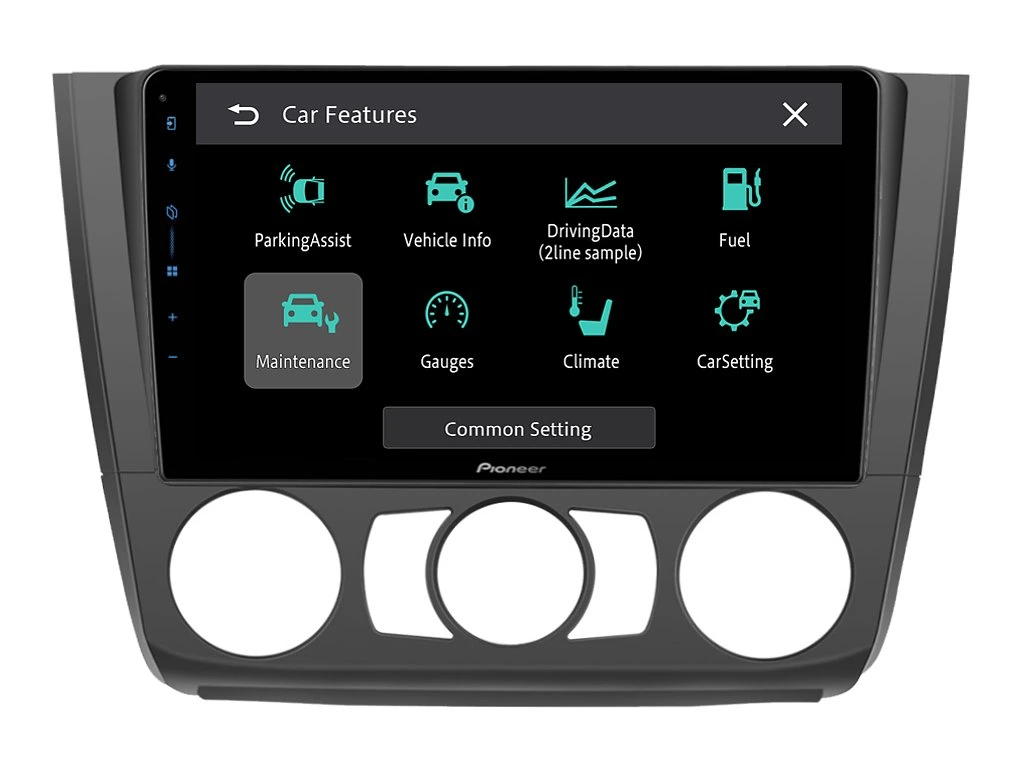 PIONEER 2DIN AUTORÁDIO SPH-PF97BT, BMW E81 / E82 / E87 / E88 S MANUÁLNÍ KLIMATIZACÍ