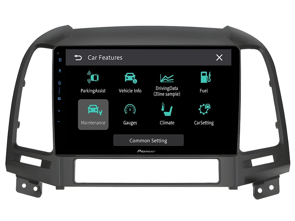 PIONEER 2DIN AUTORÁDIO SPH-PF97BT, HYUNDAI SANTA FE II