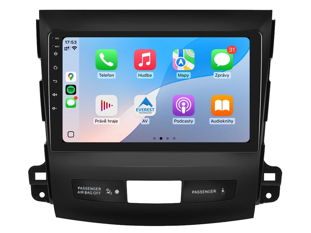 XTRONS 2DIN AUTORÁDIO IQP-XEV39 ANDROID, MITSUBISHI OUTLANDER II / CITROEN C-CROSSER / PEUGEOT 4007