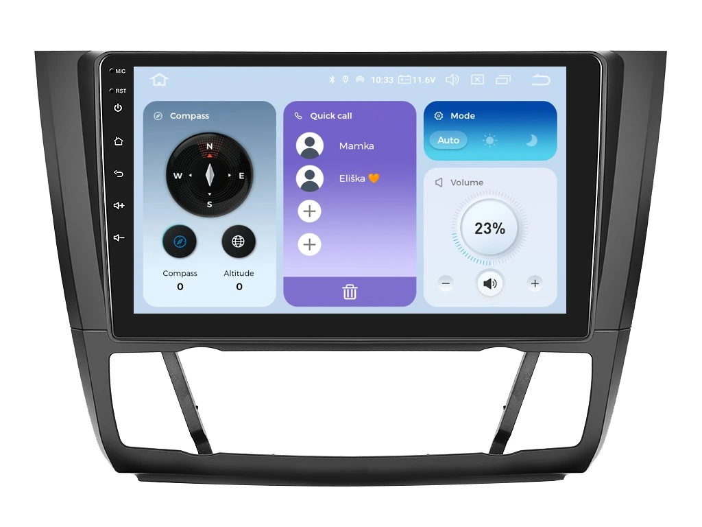 XTRONS 2DIN AUTORÁDIO IQP-XEV33 ANDROID, BMW E81 / E82 / E87 / E88 S AUTOMATICKOU KLIMATIZACÍ