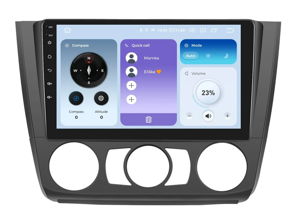 XTRONS 2DIN AUTORÁDIO IQP-XEV34 ANDROID, BMW E81 / E82 / E87 / E88 S MANUÁLNÍ KLIMATIZACÍ
