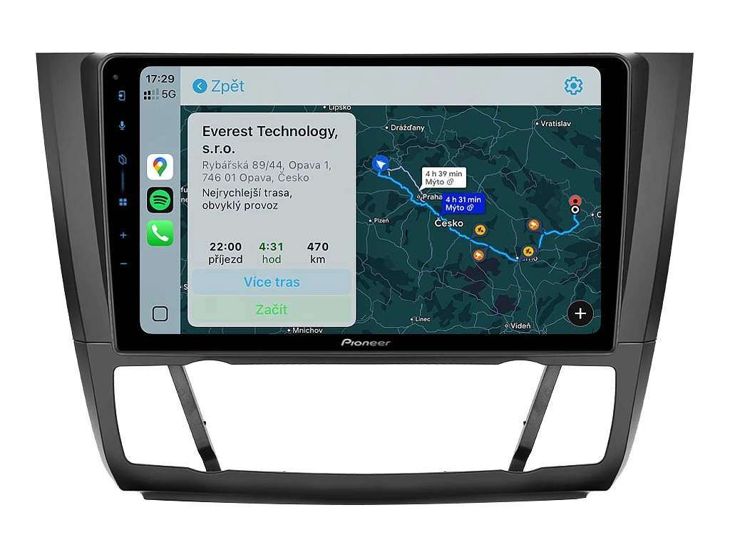 PIONEER 2DIN AUTORÁDIO SPH-PF97BT, BMW E81 / E82 / E87 / E88 S AUTOMATICKOU KLIMATIZACÍ
