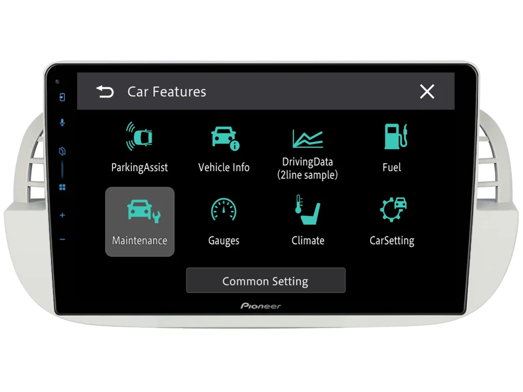 PIONEER 2DIN AUTORÁDIO SPH-PF97BT, FIAT 500