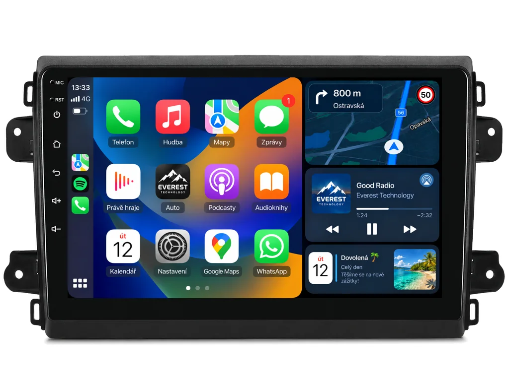ISUDAR 2DIN AUTORÁDIO Q74X-IEV200 ANDROID, FIAT DUCATO 2021+