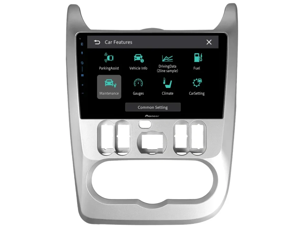 PIONEER 2DIN AUTORÁDIO SPH-PF97BT, DACIA LOGAN I, SANDERO I