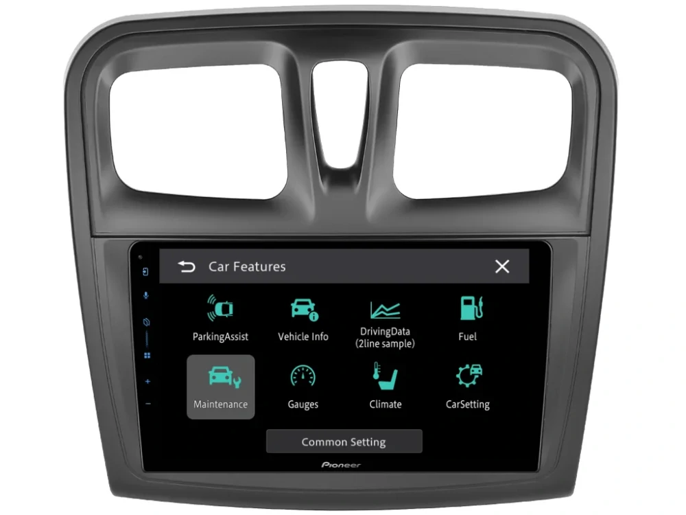 PIONEER 2DIN AUTORÁDIO SPH-PF97BT, DACIA LOGAN II, SANDERO II S HRANATÝMI PRŮDUCHY