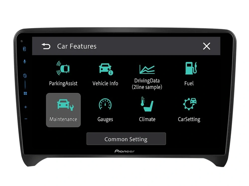PIONEER 2DIN AUTORÁDIO SPH-PF97BT, AUDI TT