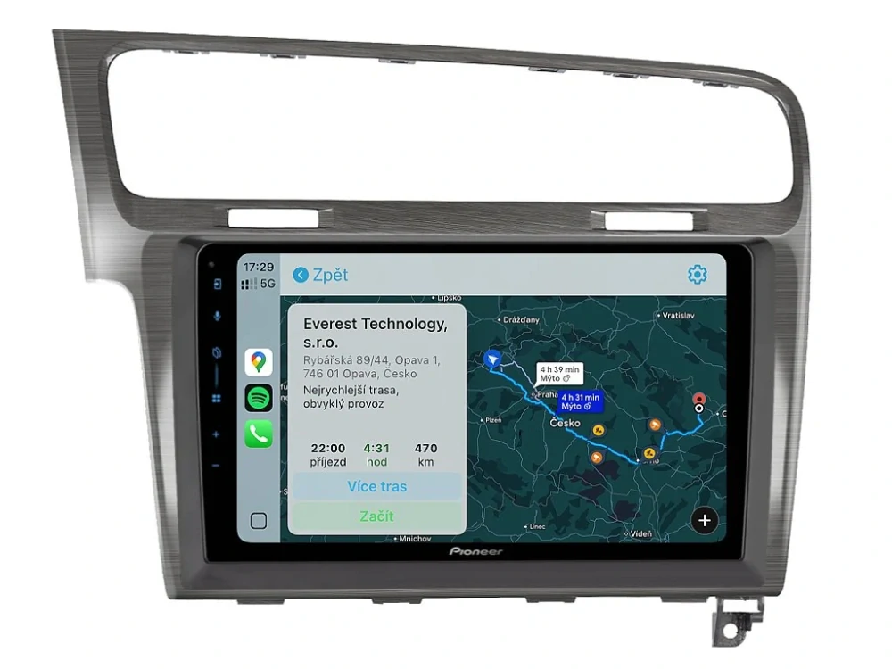 PIONEER 2DIN AUTORÁDIO SPH-PF97BT, VOLKSWAGEN GOLF VII