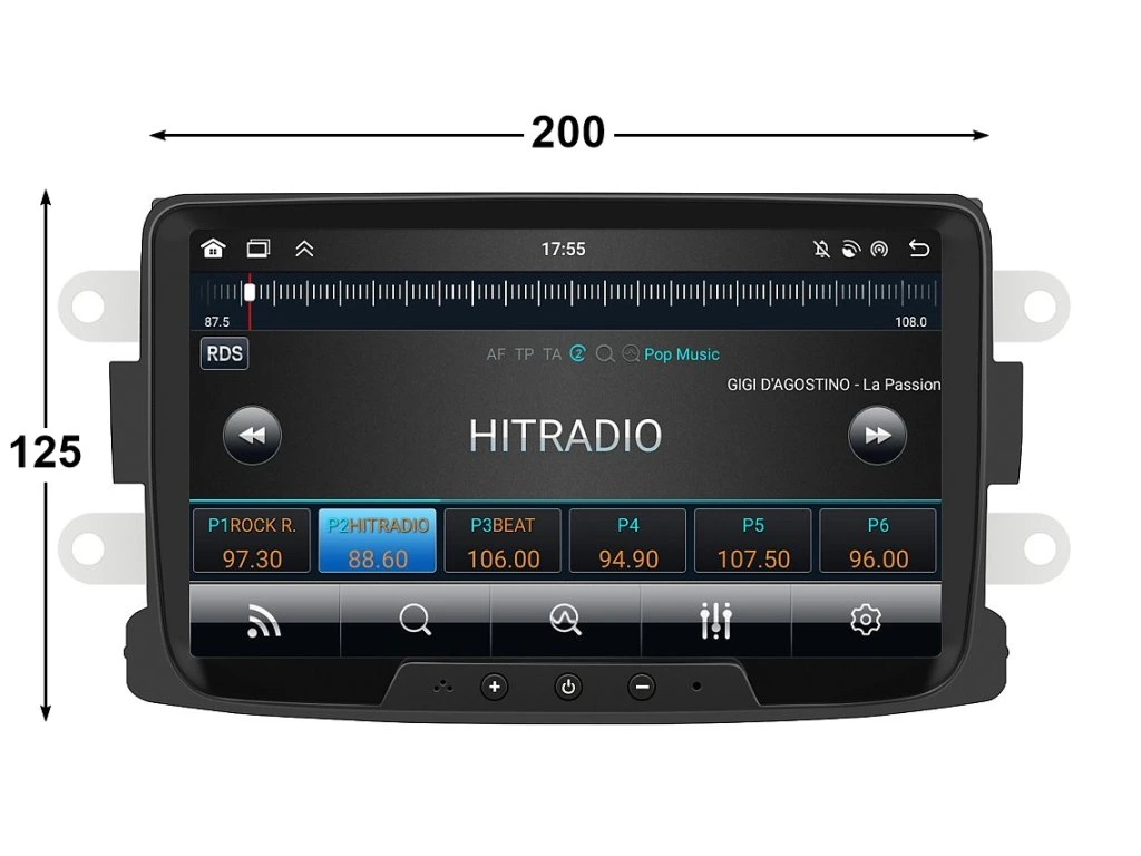 BMODE 2DIN AUTORÁDIO BW76 ANDROID S GPS - DACIA, RENAULT