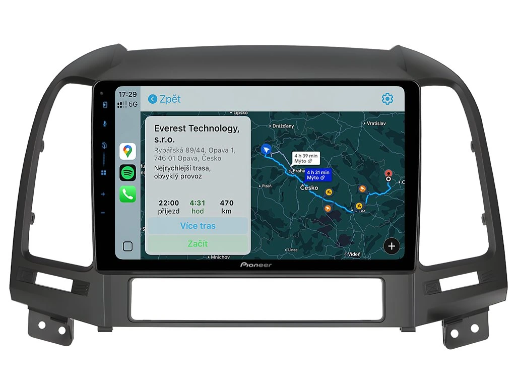 PIONEER 2DIN AUTORÁDIO SPH-PF97BT, HYUNDAI SANTA FE II