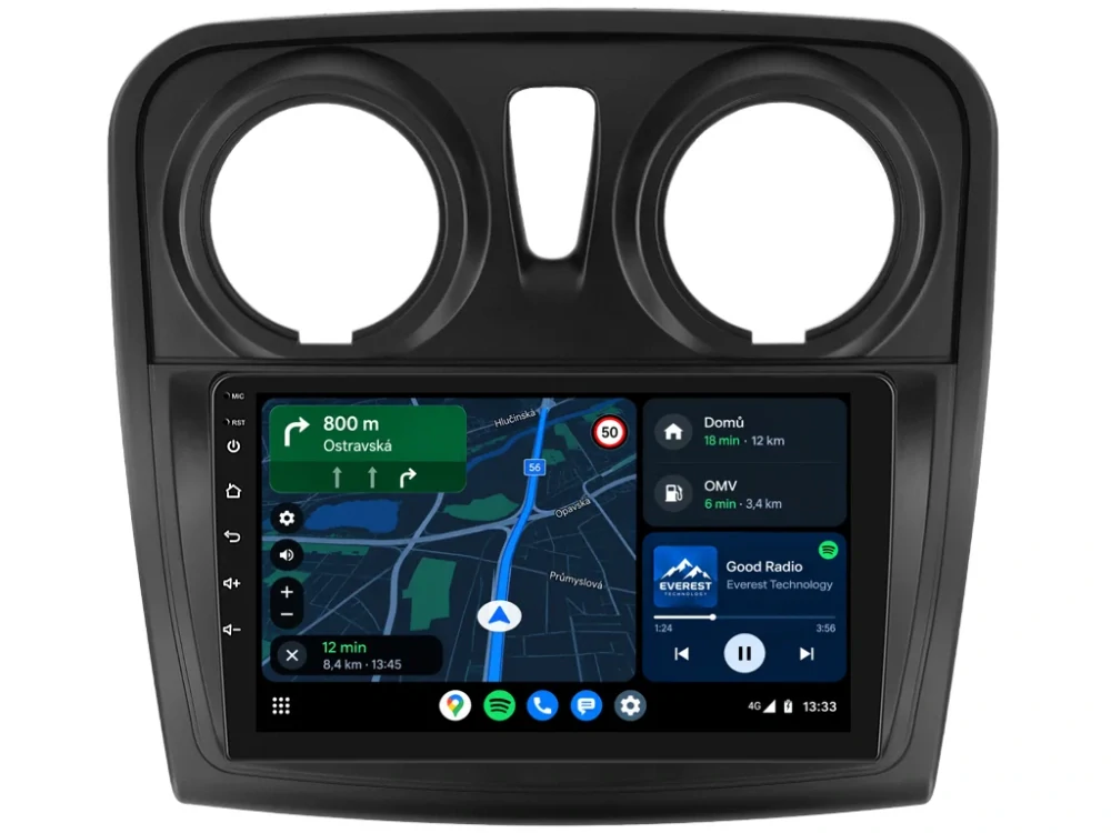 BMODE 2DIN AUTORÁDIO BET82 ANDROID, DACIA LOGAN II, SANDERO II S KULATÝMI PRŮDUCHY