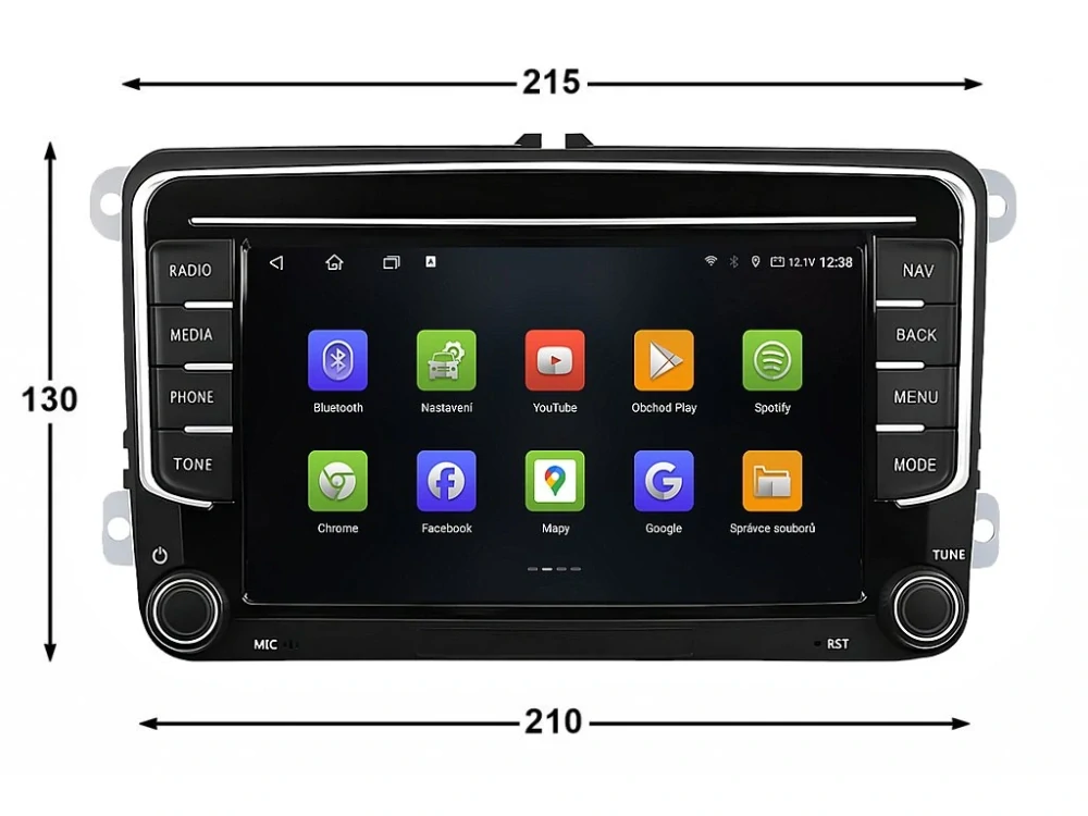 ISUDAR 2DIN AUTORÁDIO T72-VW0702 ANDROID S GPS