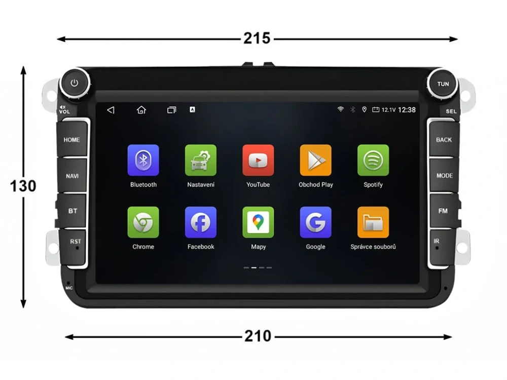 ISUDAR 2DIN AUTORÁDIO T72-VW0803F ANDROID S GPS