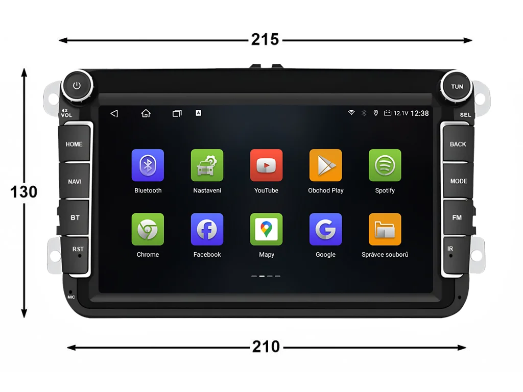 ISUDAR 2DIN AUTORÁDIO VW0803F ANDROID S GPS